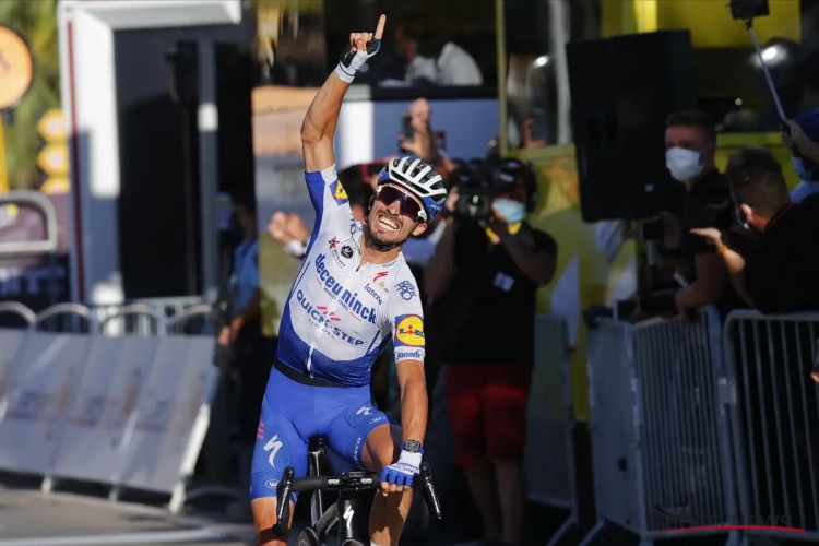 Emotionele Alaphilippe heeft waar hij op aan het jagen was: "Ik draag deze overwinning op aan mijn papa"