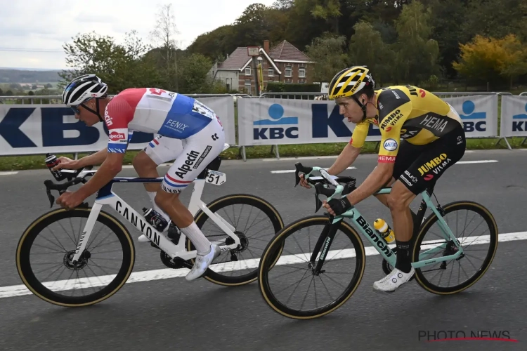 🎥  Heerlijke beelden van Mathieu van der Poel en Wout van Aert net na de finish van de Ronde van Vlaanderen: "Ik denk dat jij wint"