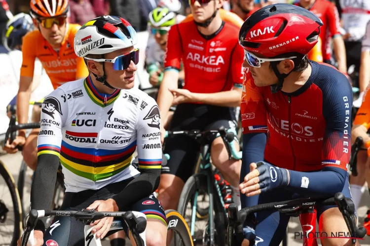 📷 Remco Evenepoel heeft nog een mooie boodschap voor nieuwe roze trui Geraint Thomas 