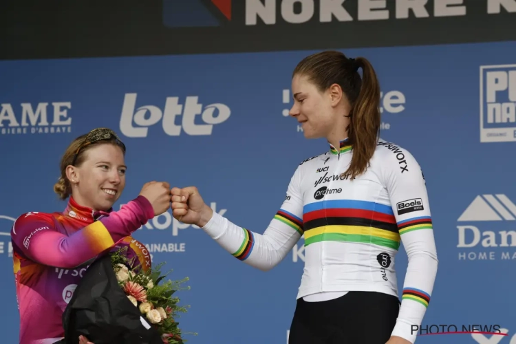 Lotte Kopecky krijgt twee keer uitstekend nieuws van haar ploeg SD Worx-Protime