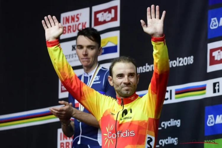 Slechts één renner was ouder dan Alejandro Valverde toen hij de regenboogtrui veroverde