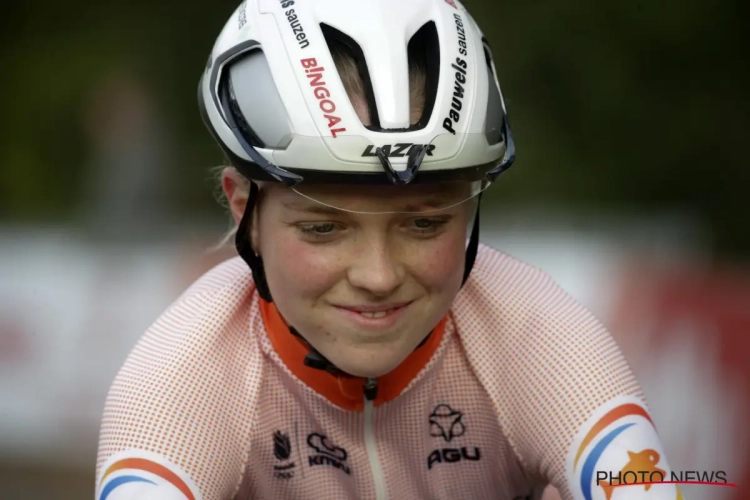 Ook achterstand na een fietswissel houdt Fem van Empel niet van de Europese titel bij de vrouwen